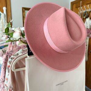 Pink Western Wool Fedora Hat